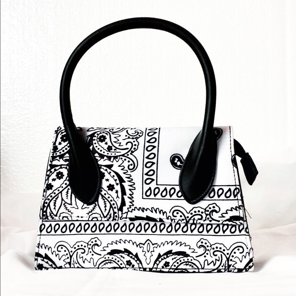 White Bandana Paisley Hand Bag